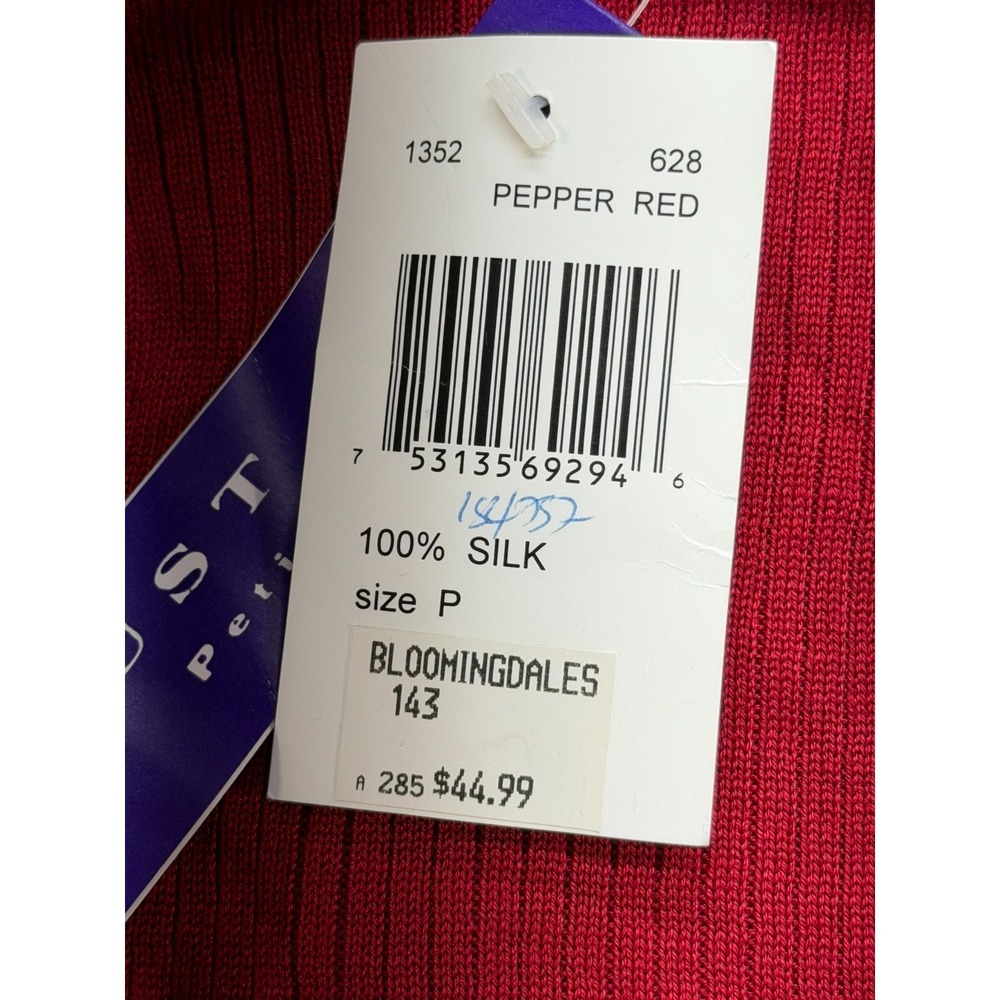 New Women Bloomingdales 100% August Silk Long Sleeve Sweater Turtleneck Size P - Picture 7 of 12
